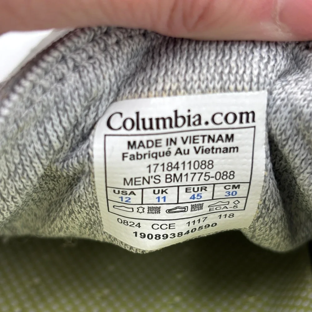 Columbia PFG Bahama Vent Mens Gray‎ Lime Dock Boat Shoes Lace Up Size 12